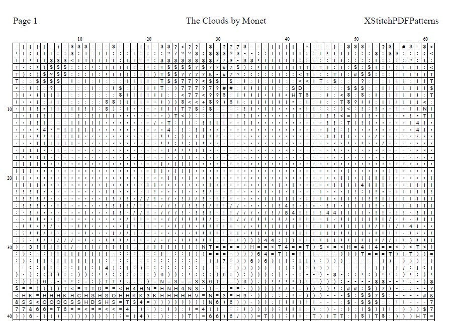 The Clouds Cross Stitch Pattern Pdf Format - Etsy