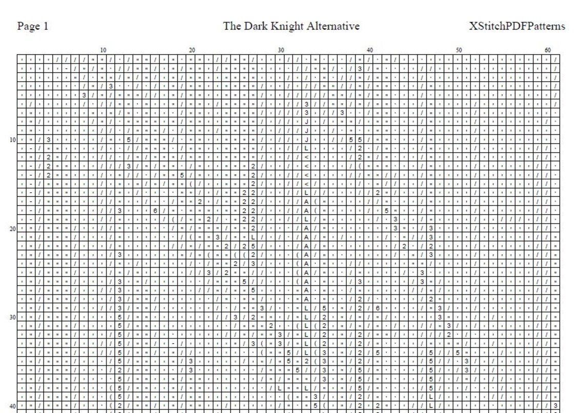 The Dark Knight Cross Stitch Pattern Pdf Format - Etsy