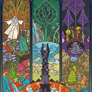 LOTR Herder van het Bos Gebrandschilderd Glas kruissteek patroon pdf-formaat