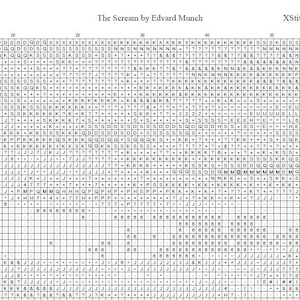 The Scream Cross Stitch Pattern Pdf Format - Etsy