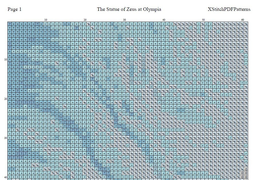 The Statue of Zeus at Olympia Cross Stitch Pattern Pdf Format - Etsy