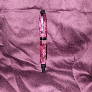 Purple passion black enamel cigar pen, dyed wood