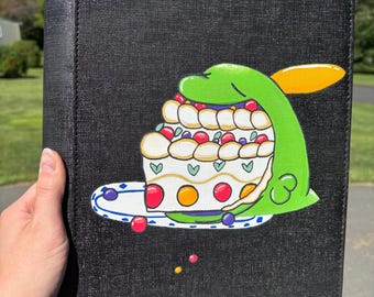 Pokemon Custom Painted Binder - Gulpin Cake black 9 card binder - hand painted