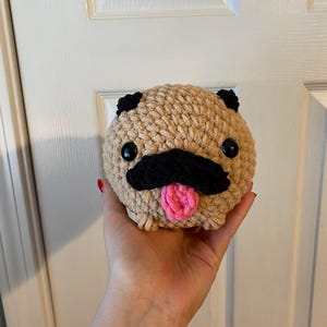 Crochet Pug Plushie - Handmade Amigurumi Plush Toy