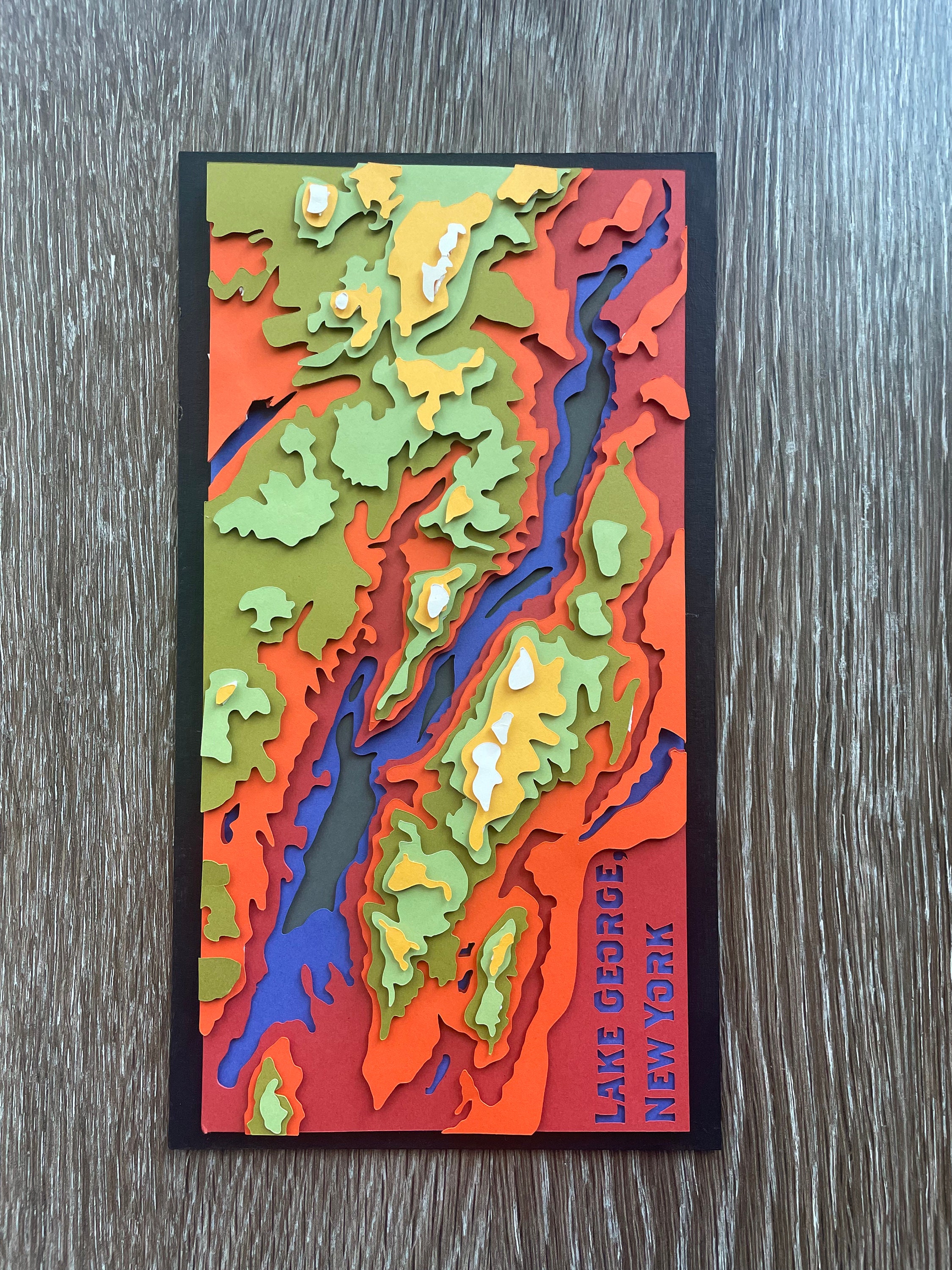 Custom Topographic Map - Layered Paper Cut SVG File