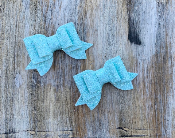 Teal Textured Leather Bow Tie Teal Textured Leather Bow Tie