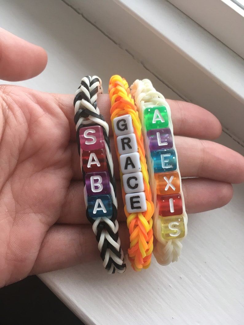 Personalized Name/Saying/Word Rainbow Loom Bracelet Etsy