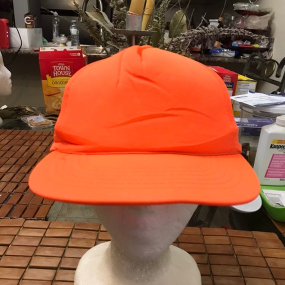 Vintage Blank orange neon Trucker Snapback Hat 199