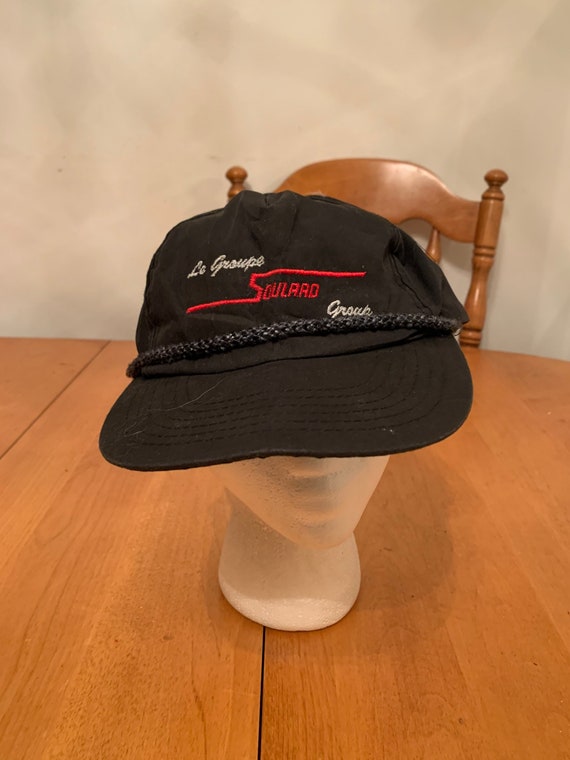 Vintage black Trucker Snapback hat 1990s 80s R1 - image 1