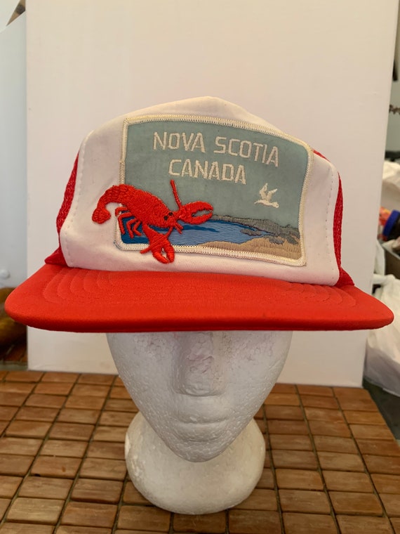 Vintage nova Scotia Canada Trucker Snapback hat ad