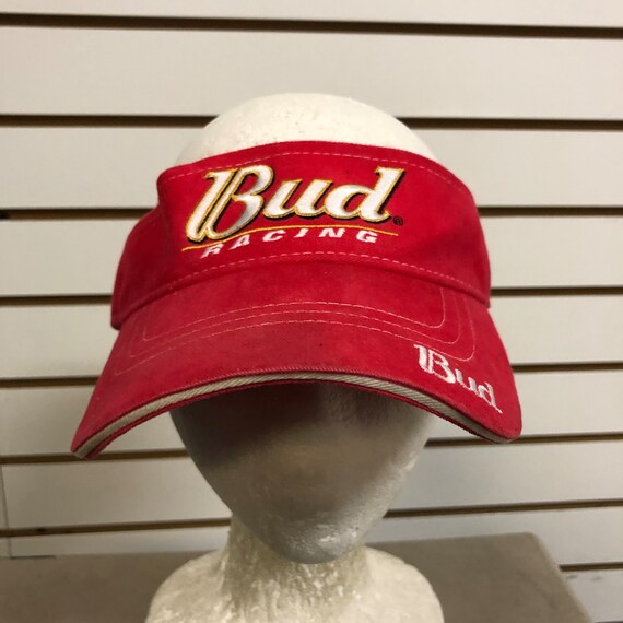 Vintage Budweiser Visor Strapback Hat 1990s 80s C1 - image 1