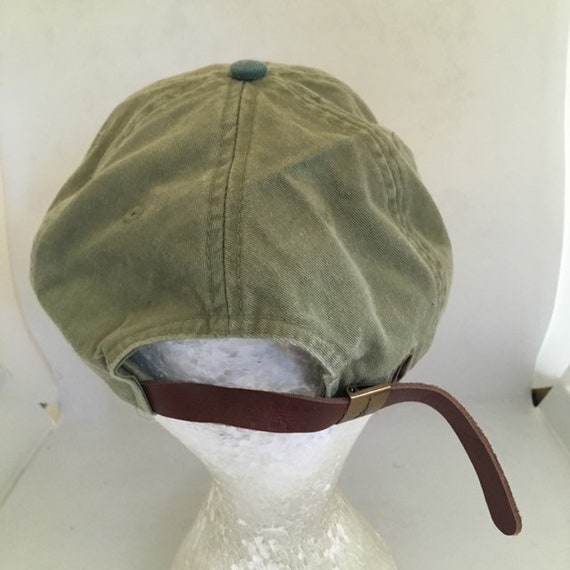 Vintage Blank Brown and Green Strapback Hat Adjus… - image 3