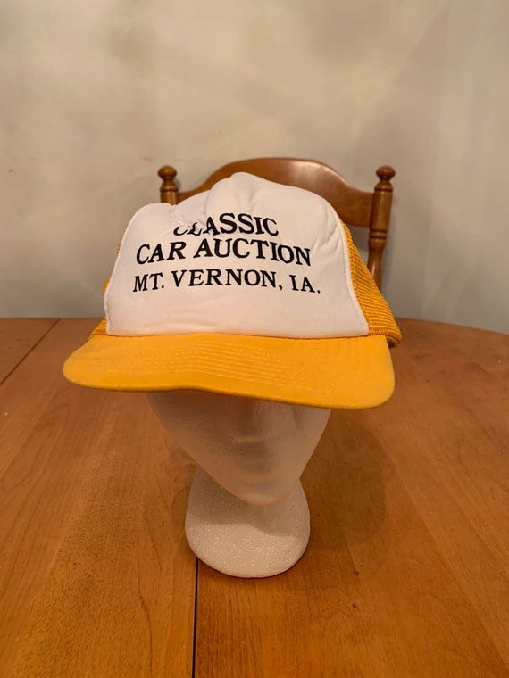 Vintage classic car auction Trucker Snapback hat … - image 1
