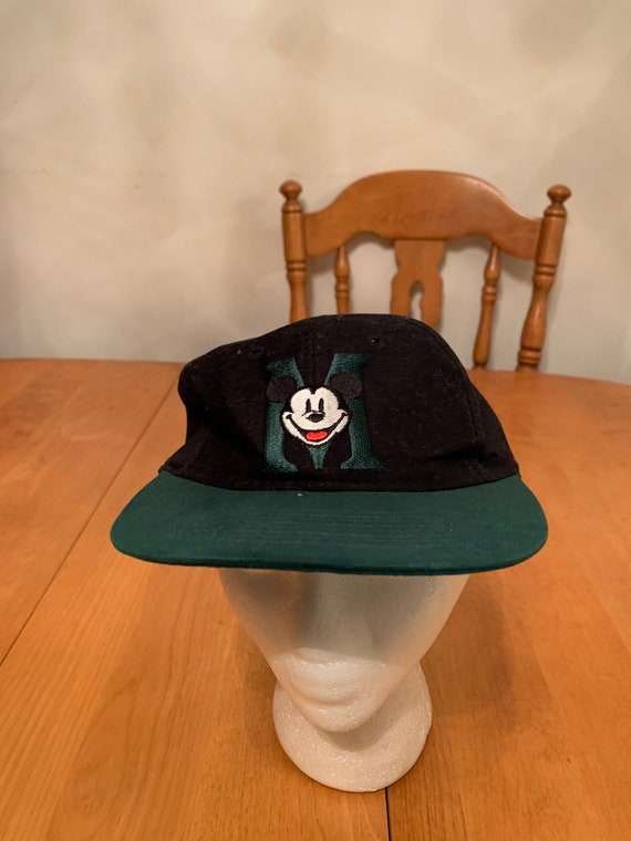 Vintage Mickey Mouse Trucker Snapback hat 1990s 8… - image 1