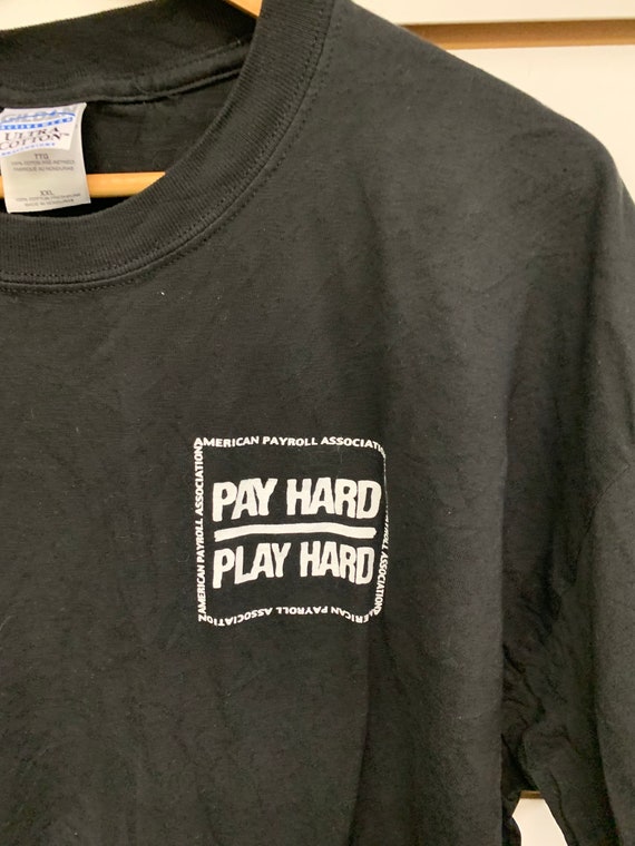 Vintage pay hard T shirt size xl 1990s 80s - image 2