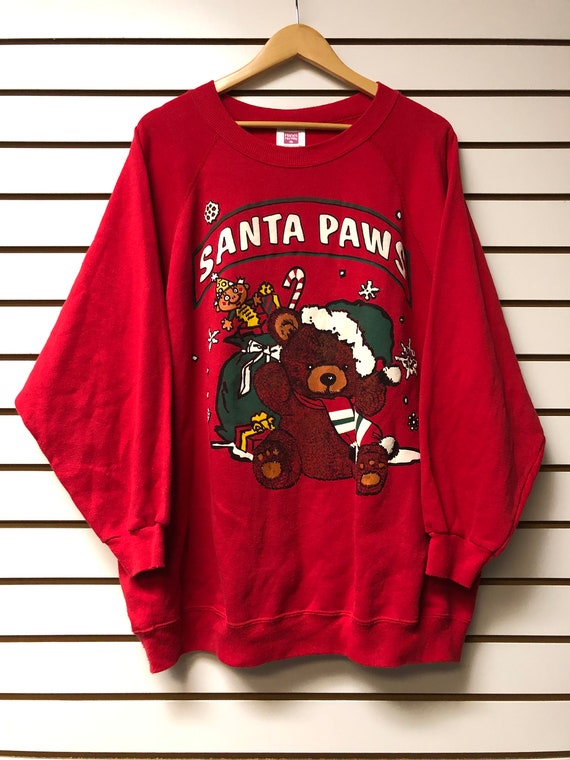Vintage Santa Paws Sweatshirt size 3x 1990s 80s