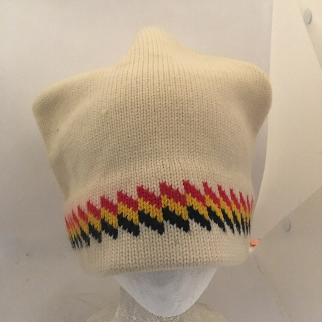 Vintage 100% Pure Virgin Wool Beanie Hat Adjustable 1990s  display picture 3