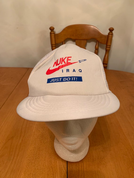 Vintage Nike parody Trucker Snapback hat 1990s 80… - image 1