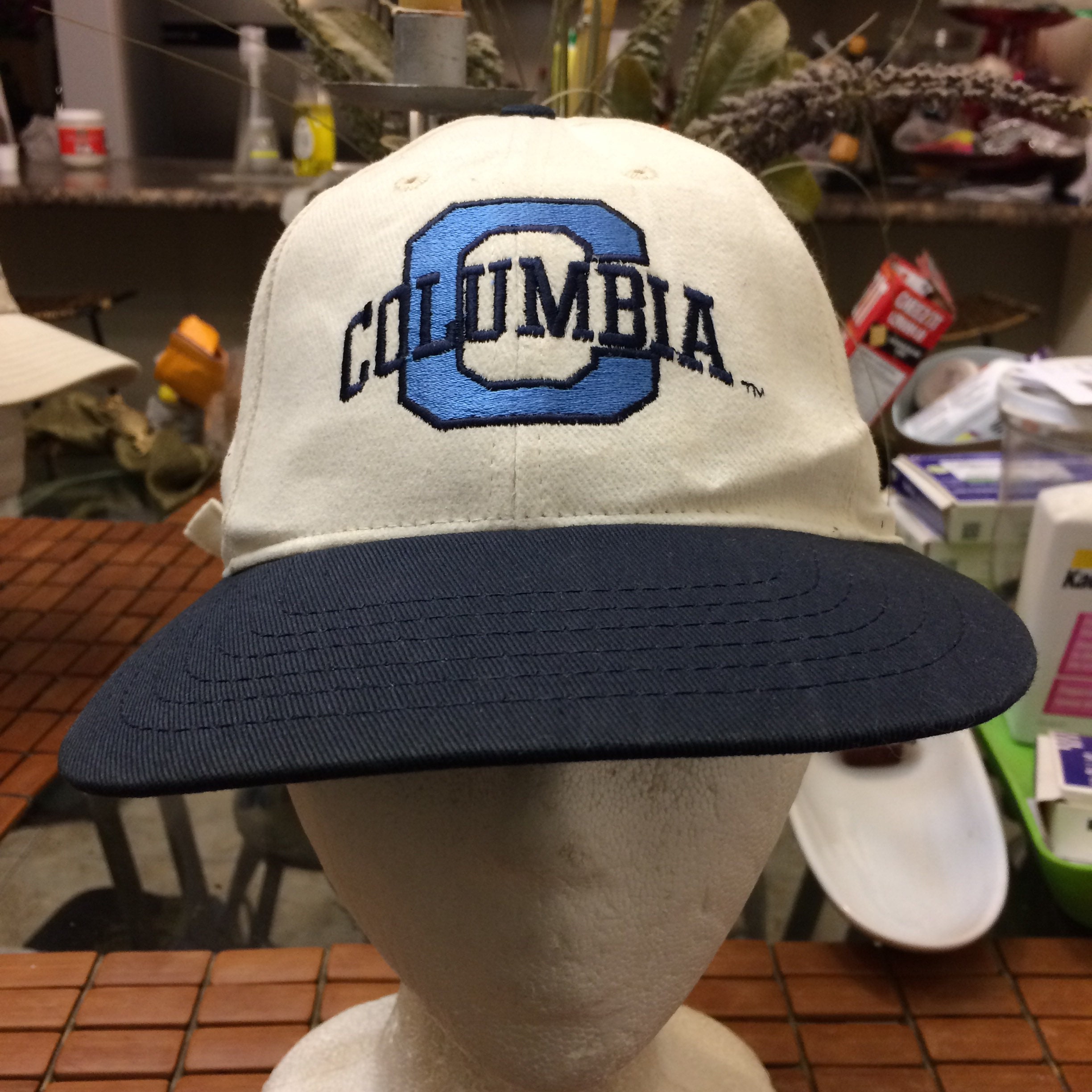 Vintage Columbia universidad SnapBack sombrero 1980s 90s nuevo con