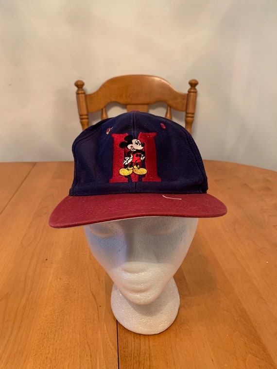 Vintage Mickey Mouse Trucker Snapback hat 1990s 8… - image 1