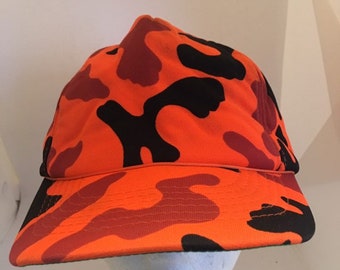 Vintage Deer hunting camouflage Trucker SnapBack hat 1990s 80s D22