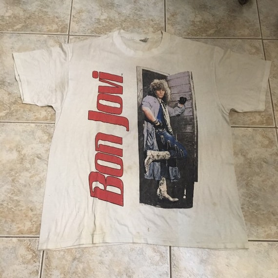 Vintage Bon Jovi Slippery When Wet T Shirt Size XL 1990s 80s Etsy
