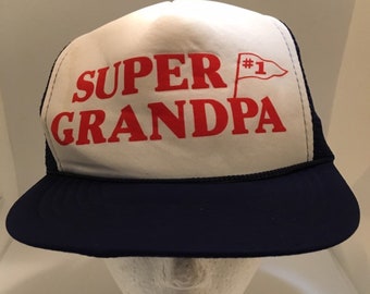 Vintage Super Grandpa Trucker Snapback 