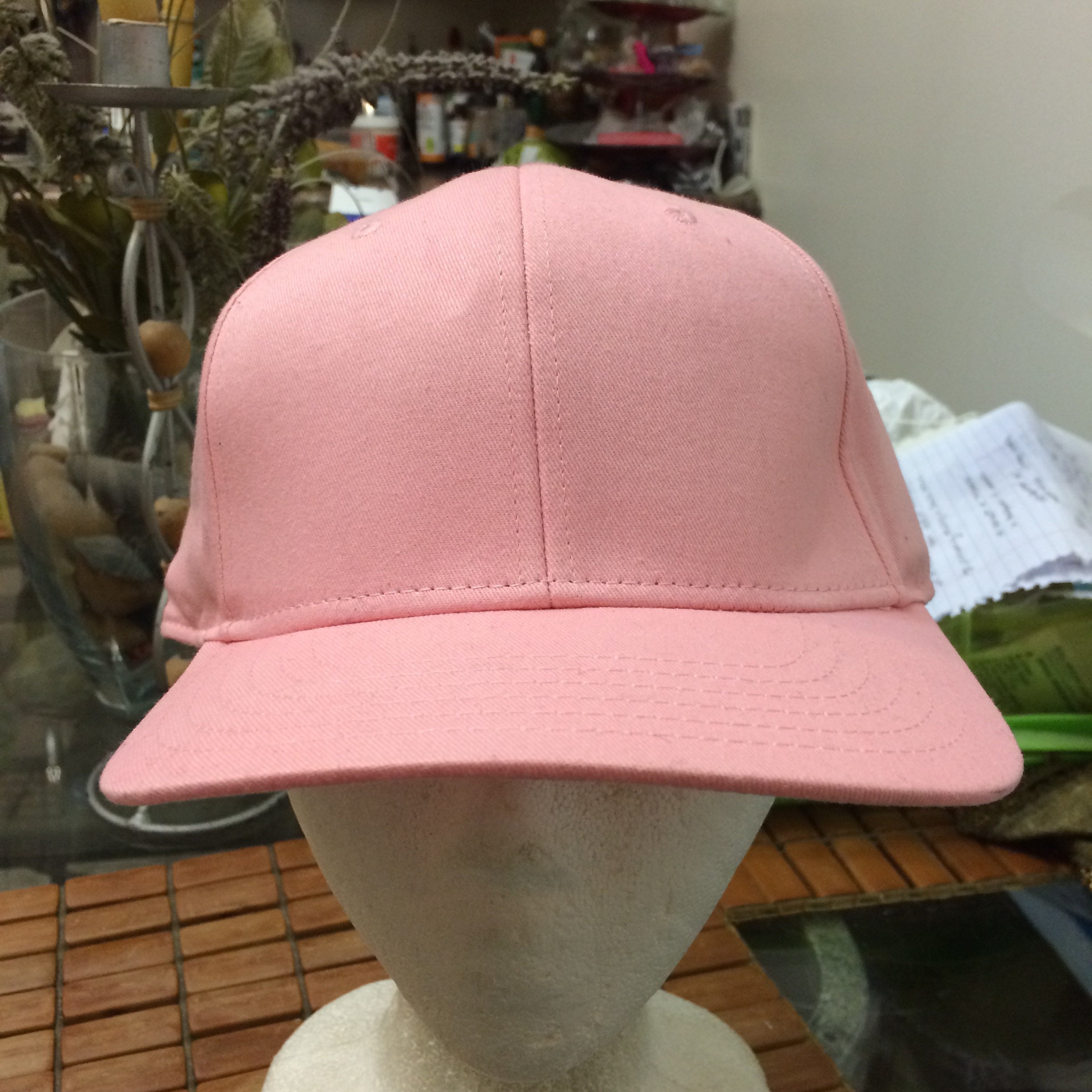 Vintage Blank Pink Strapback Hat 1990s 
