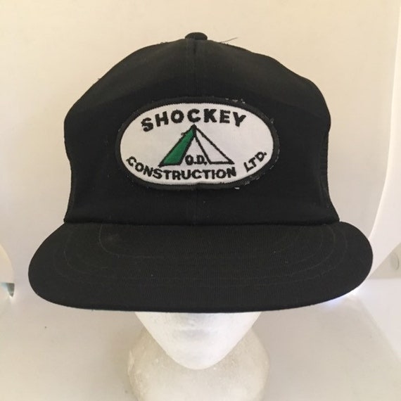 Vintage Shockey construction Trucker Snapback hat… - image 1