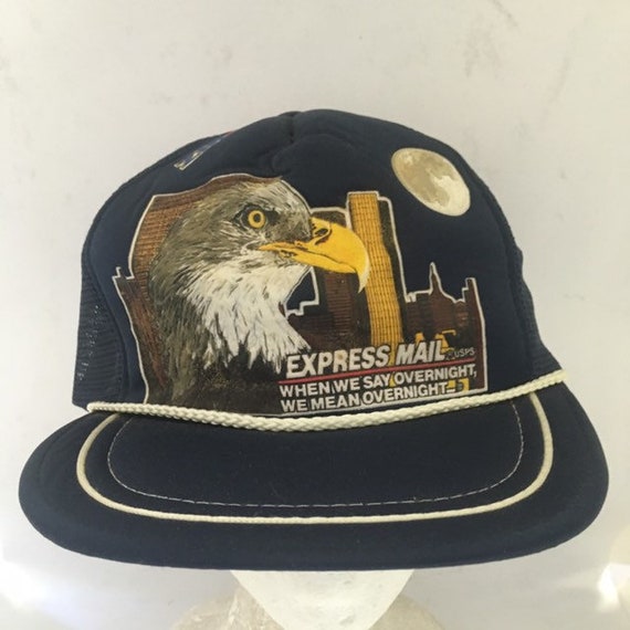 Vintage USPS Eagle Delivery Trucker Snapback Hat Adjustable 1990s