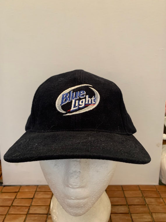 Vintage blue light Strapback hat adjustable 1990s 