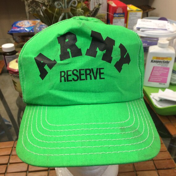 Vintage Army reserve neon green Trucker Snapback … - image 2