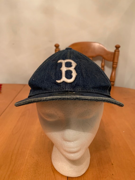 Vintage Boston Red Sox denim fitted hat 1990s 80s - image 1