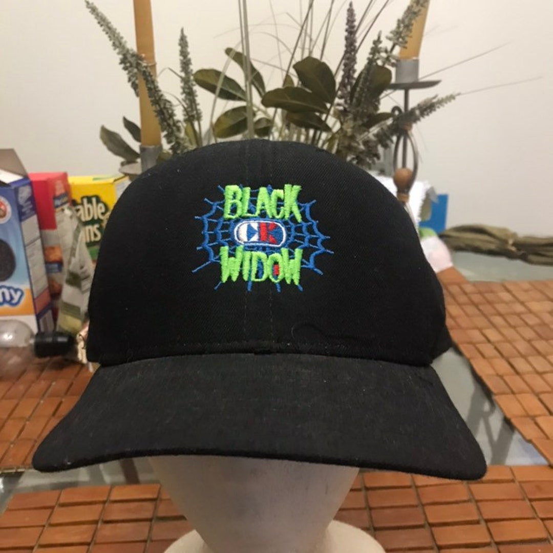 Vintage Black Widow Snapback Hat 1990s - Etsy display picture 1