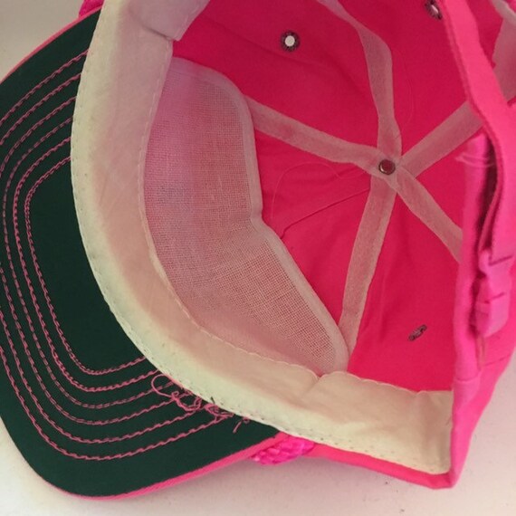 Vintage Integra Trucker SnapBack neon pink hat 19… - image 7