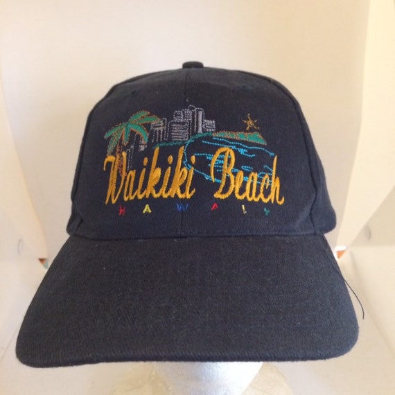 Vintage Waikiki Beach Hawaii SnapBack Hat 1990s 1… - image 2