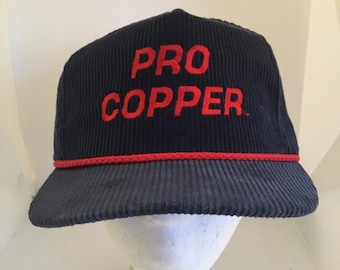Vintage pro copper corduroy Trucker SnapBack hat 1990s 80s D22