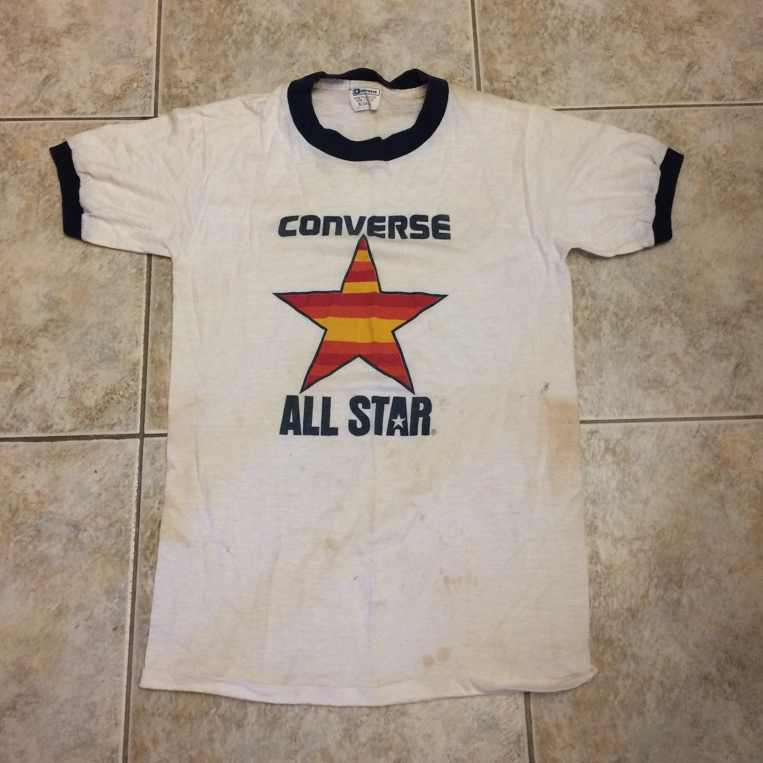 Vintage Converse Shirt 1980s Small Ringer -