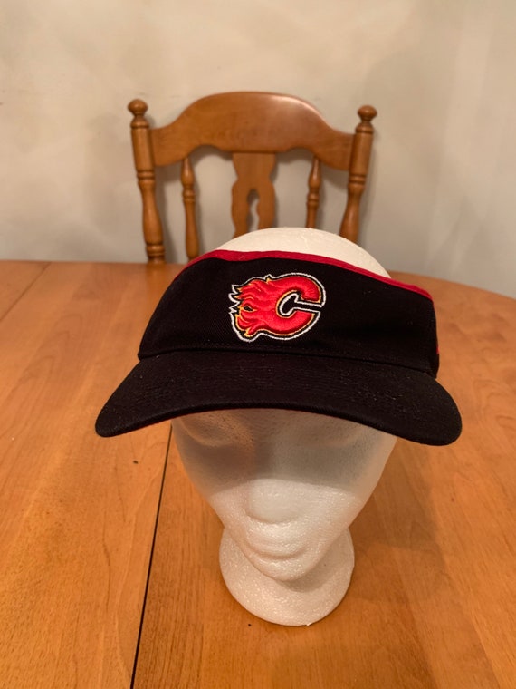 Vintage Calgary flames visor hat 1990s 80s R1