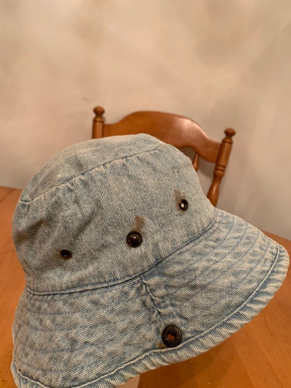 Vintage denim bucket hat 1990s 80s Gem