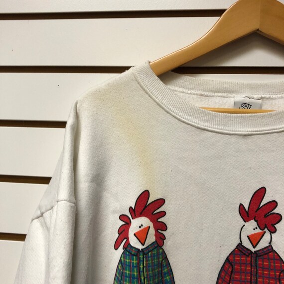 Vintage I hate shopping chicken funny Sweatshirt … - image 2