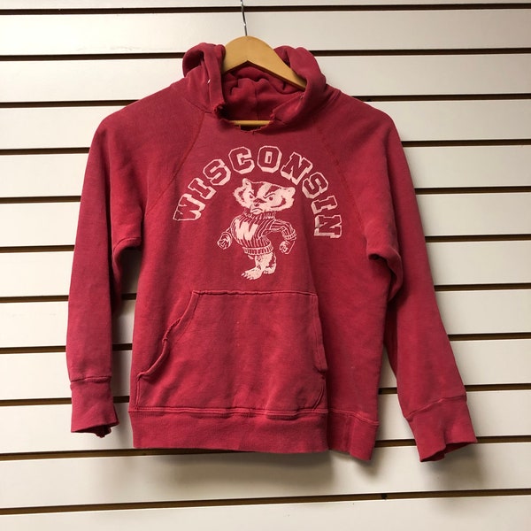 Vintage Wisconsin Badgers Hoodie champion size small 1970s 80s