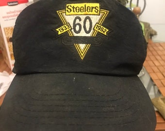 Vintage Pittsburg Steelers 60th year Trucker Snapback Hat 1990s