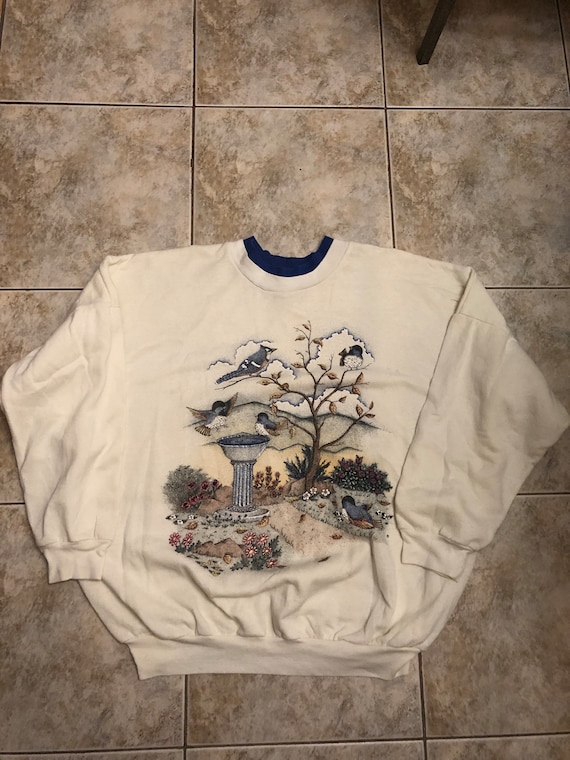 Vintage bird outdoors Sweatshirt size XL 1990s 80s