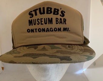 Vintage Stubbs museum bar Wisconsin Trucker SnapBack Hat 1990s 80s D12