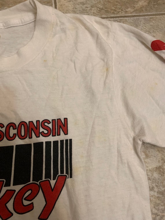 Vintage Wisconsin hockey long sleeve T shirt size… - image 4