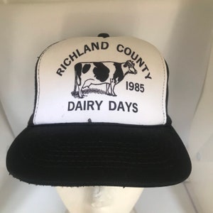 Vintage Richland Country dairy days Trucker Snapback hat adjustable 1985 image 2