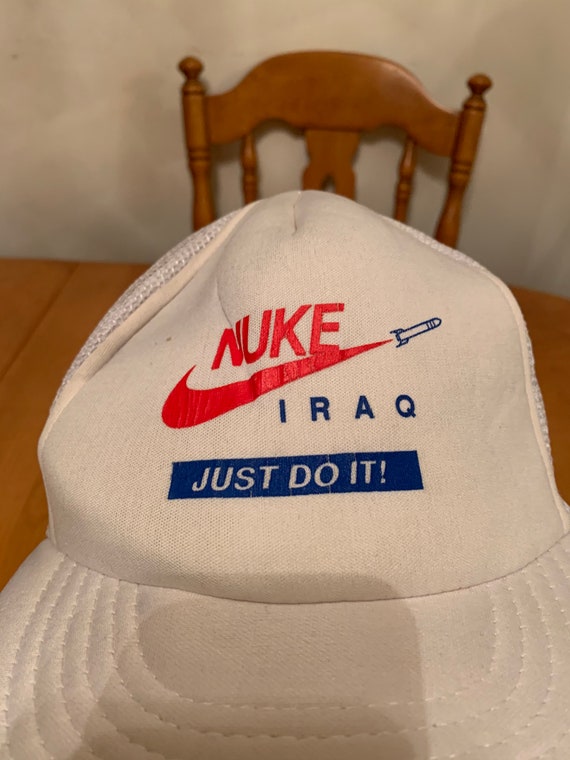 Vintage Nike parody Trucker Snapback hat 1990s 80… - image 2