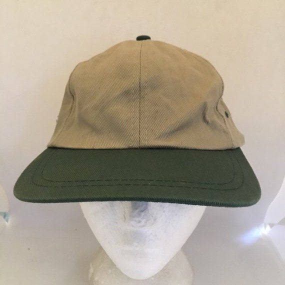 Vintage Blank brown and green Strapback hat 1990s 