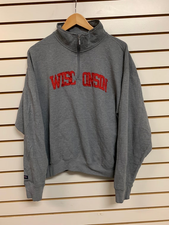 Vintage Wisconsin badgers 1/4 zip crewneck sweats… - image 1